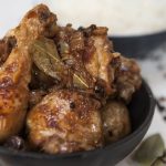 chicken adobo with a bowl