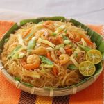 pancit bihon on a winnowing basket