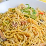 pancit canton in a serving bowl