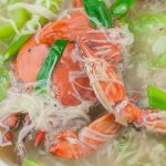 delicious crab with misua in a bowl