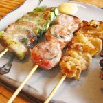 delicious yakitori serve on a plate