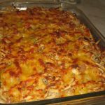 mexican casserole in a baking pan