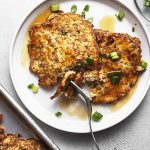 egg foo young with spring onion and sauce