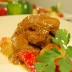 spareribs kaldereta on a plate