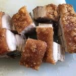 crispy pork belly chicharon chopped