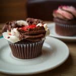 chocolate cup cake on a plate