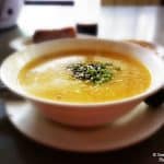 goto in a bowl top with spring onions