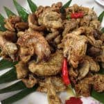 chicharong bituka with cayenne pepper